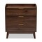 Baxton Studio Lena Mid-Century Walnut Brown Finished 3-Drawer Wood Chest 157-9533 - alternate 3